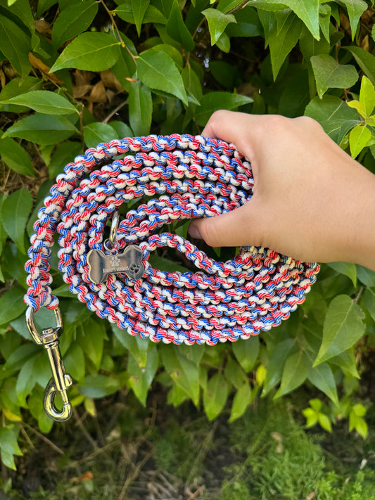 America red,white,and blue, 6ft leash