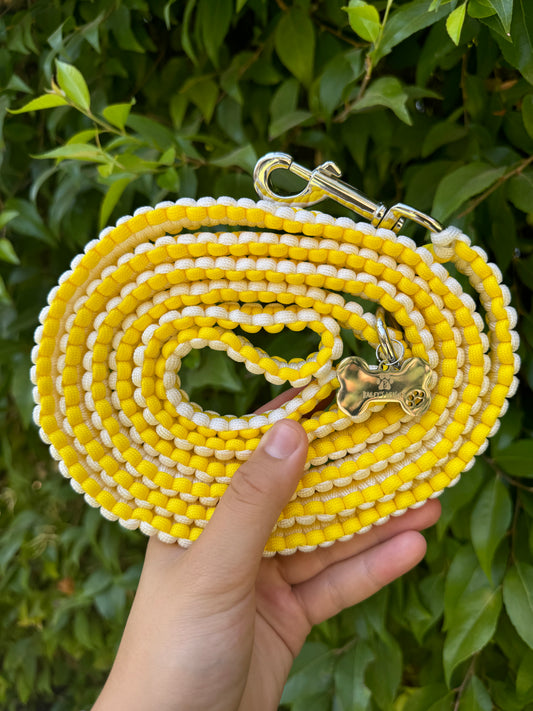 Lemon Meringue yellow and white 6ft leash